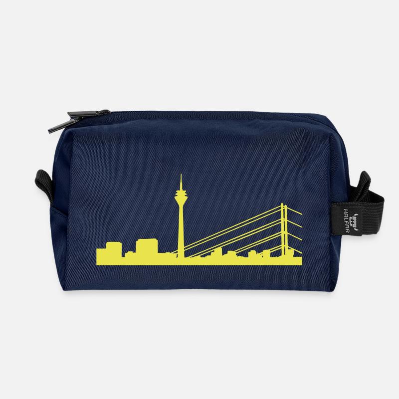 Düsseldorf Panorama - Recycelte Kulturtasche - Navy