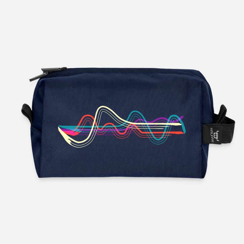 Lines. - Recycelte Kulturtasche - Navy