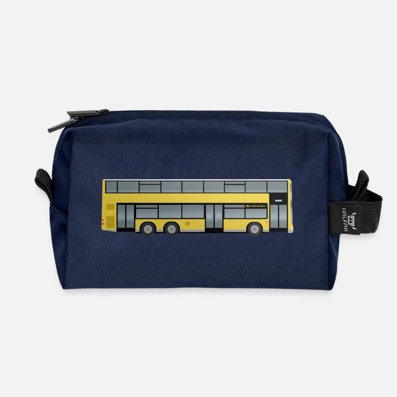 Berliner Doppeldeckerbus - Recycelte Kulturtasche - Navy