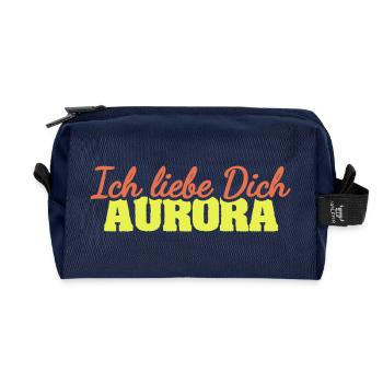 Liebe Aurora - Recycelte Kulturtasche - Navy - Vorne