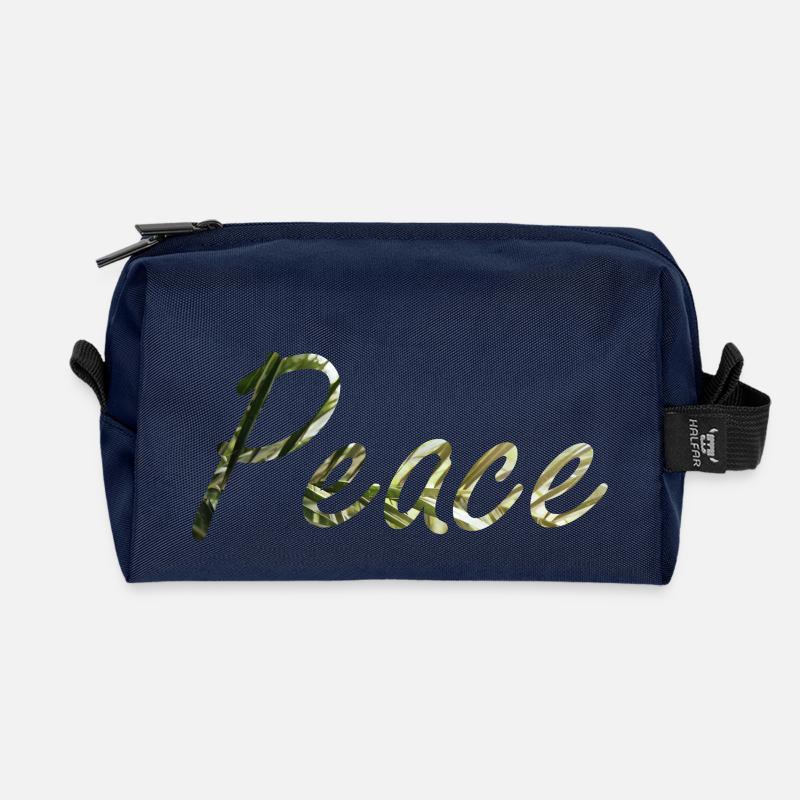 Frieden - Recycelte Kulturtasche - Navy