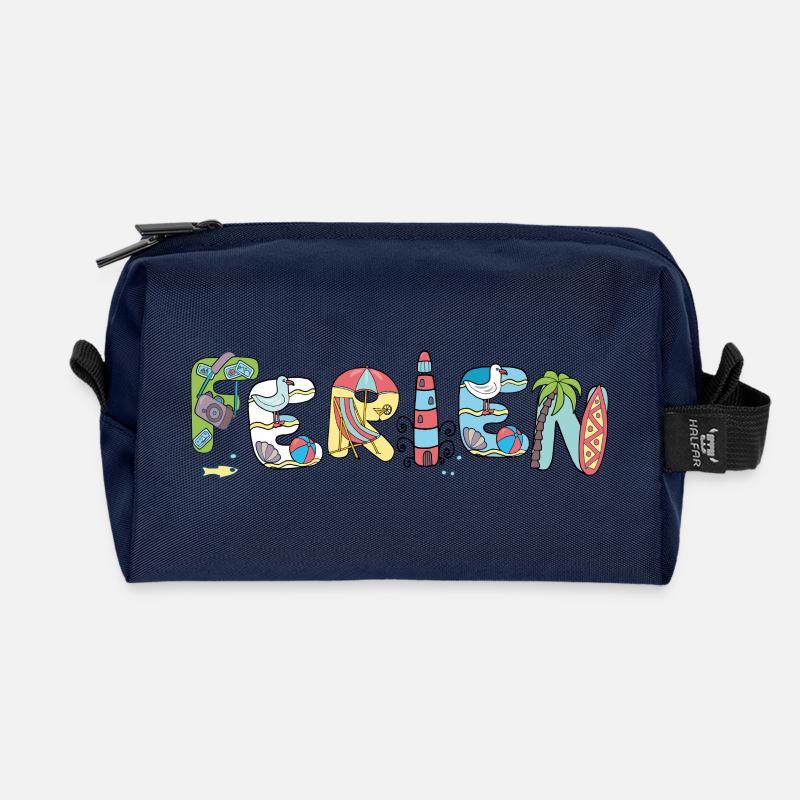 Ferien Urlaub - Recycelte Kulturtasche - Navy