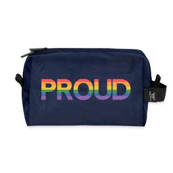 LGBT Pride Month - Be Proud - Recycled Toiletry Zip Bag - navy - Front