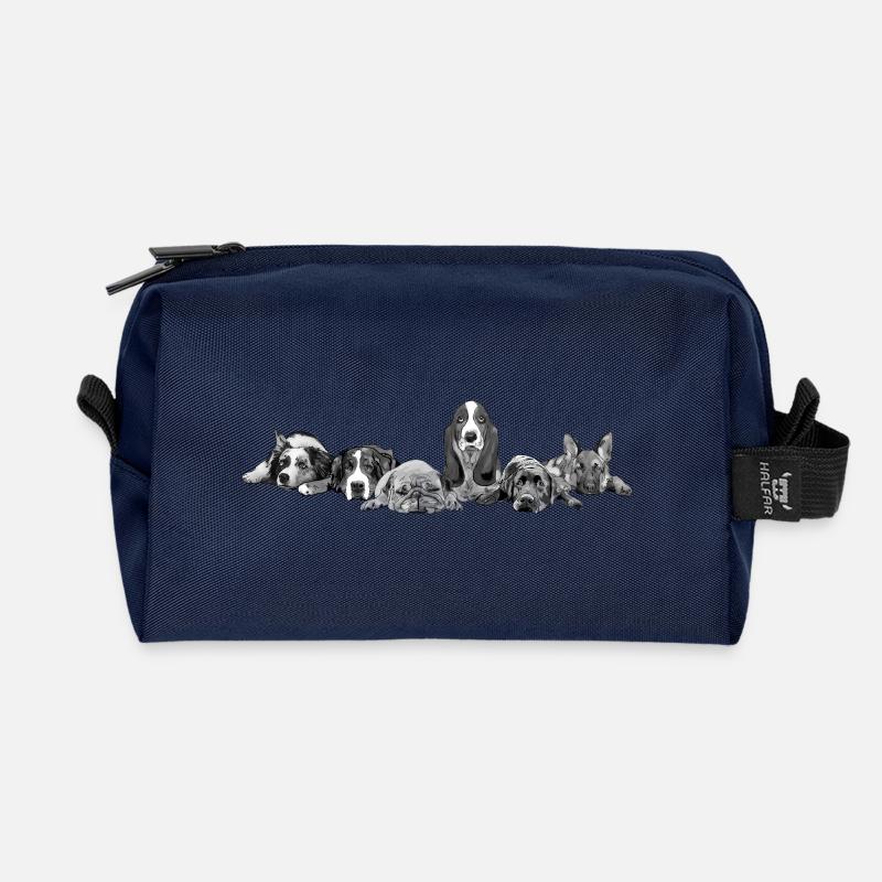 Hunde - Recycelte Kulturtasche - Navy