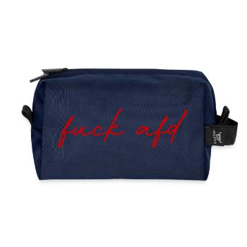 Protest lettering against AfD - Recycled Toiletry Zip Bag - navy - Front