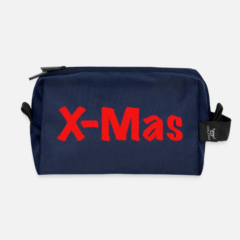 X-Mas - Recycled Toiletry Zip Bag - navy