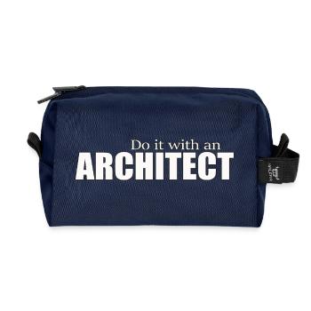 Architecte - Trousse de toilette en tissu recyclé - marine - Devant