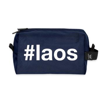 Laos Hashtag - Recycelte Kulturtasche - Navy - Vorne