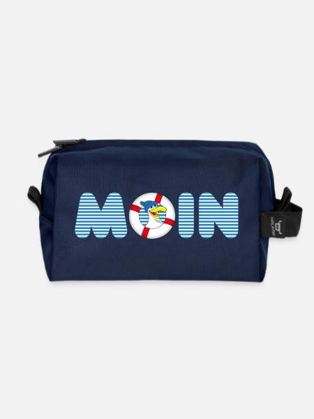 Moin Möve mit Rettungsring - Recycelte Kulturtasche - Navy