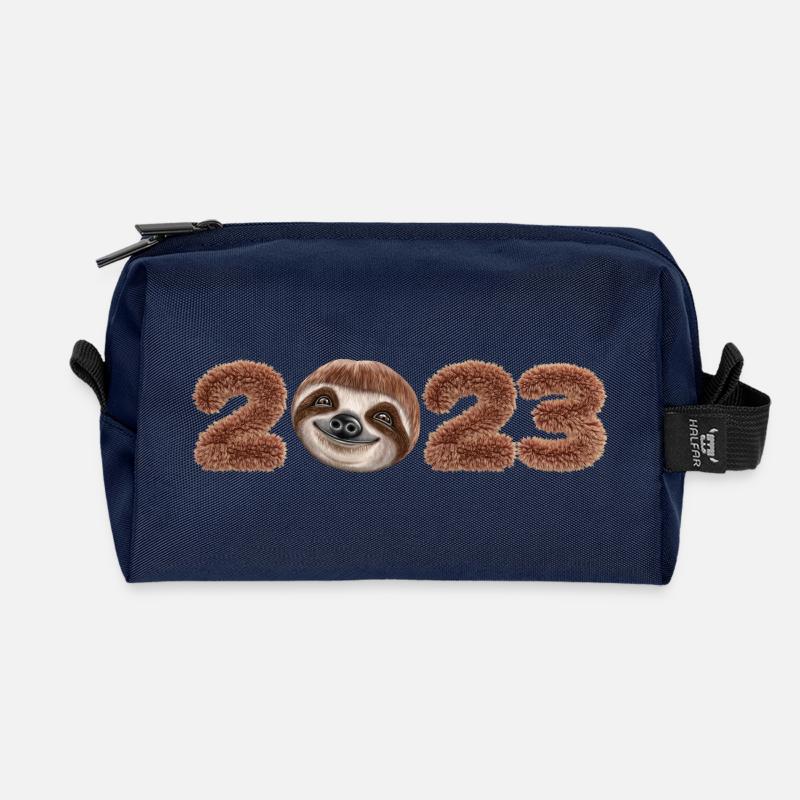Faultier Silvesteroutfit 2023 Silvester Neujahr - Recycelte Kulturtasche - Navy