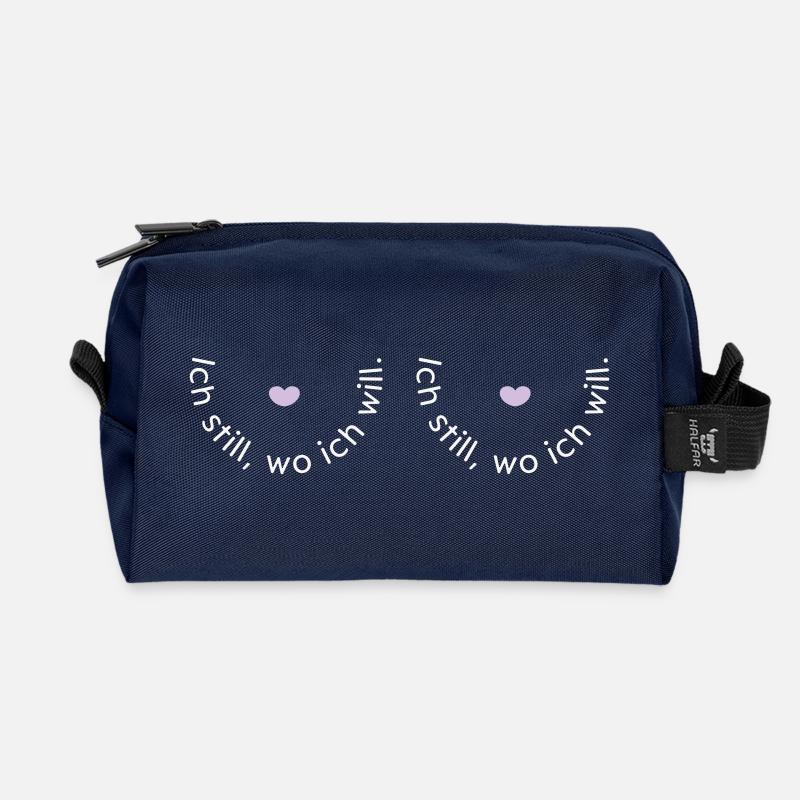 Ich still, wo ich will - Recycelte Kulturtasche - Navy