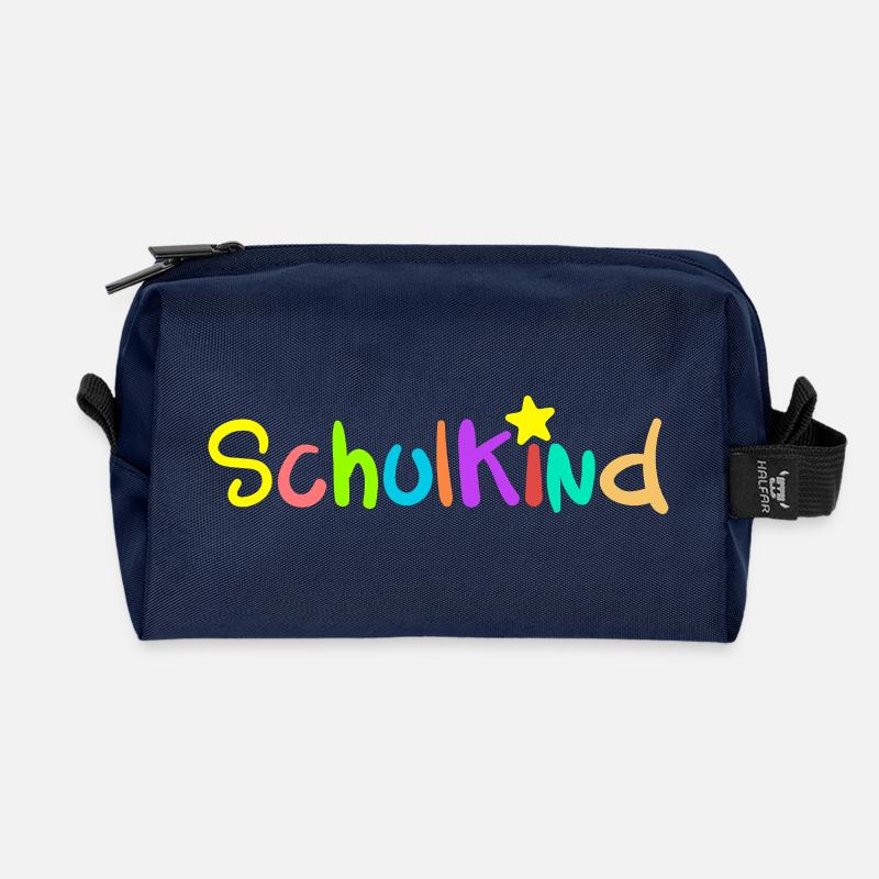 SCHULKIND - Einschulung Erstklässler Klasse 1 - Recycelte Kulturtasche - Navy