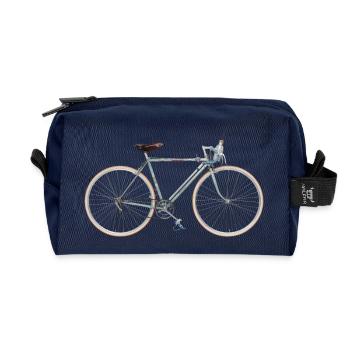 racing bike 30s - Recycled Toiletry Zip Bag - navy - Front