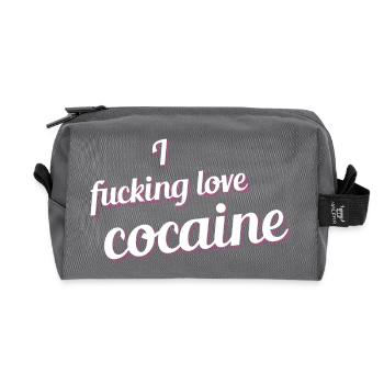 I fucking love cocaine - Recycled Toiletry Zip Bag - anthracite - Front