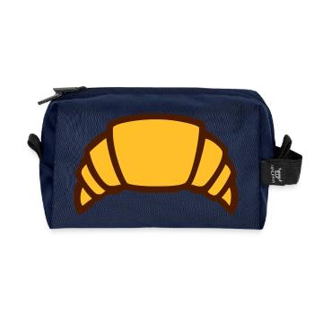 croissant pastry baker pastry chef - Recycled Toiletry Zip Bag - navy - Front