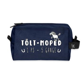 Tölt Moped Islandpferd Pferde Sprüche - Recycelte Kulturtasche - Navy - Vorne