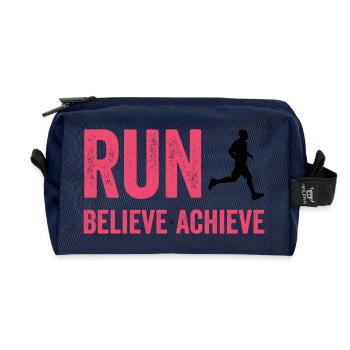 Marathon - Run. Believe. Achieve. - Recycled Toiletry Zip Bag - navy - Front