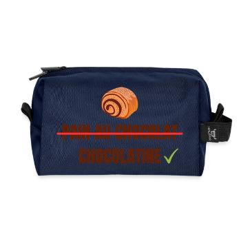 Pain au Chocolat Chocolatine - Recycelte Kulturtasche - Navy - Vorne