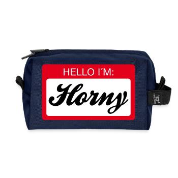 Hello, my name is - Recycled Toiletry Zip Bag - navy - Front