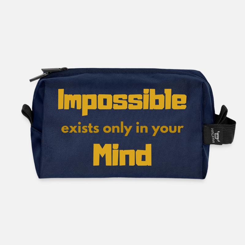 Unmögliche Denkweise Typografie - Recycelte Kulturtasche - Navy