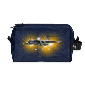 Frachtflugzeug im Sonnenfeuer - Recycelte Kulturtasche - Navy - Vorne