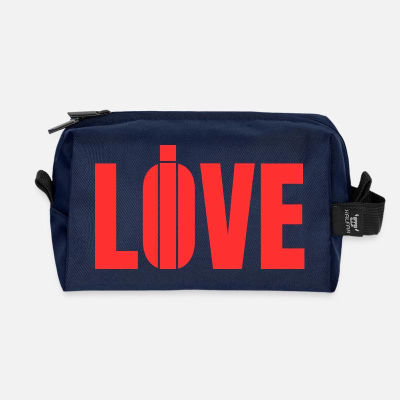 Leben oder lieben - Recycelte Kulturtasche - Navy