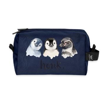 Lustiges Geschnatter von Pinguinen - Recycelte Kulturtasche - Navy - Vorne