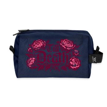 Till Death Florale Gothic | Valentins Tag - Recycelte Kulturtasche - Navy - Vorne