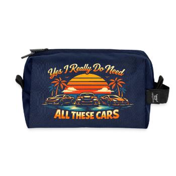 Ja, ich brauche wirklich all diese Autos! (Lustige - Recycelte Kulturtasche - Navy - Vorne