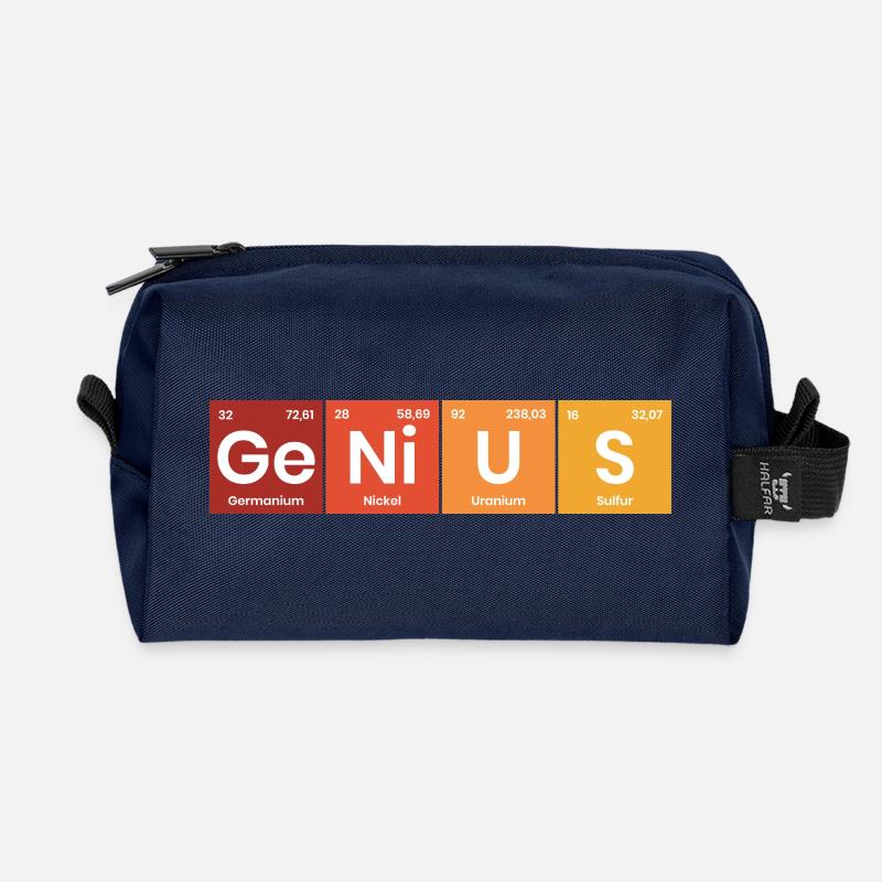 Periodensystem Genius - Recycelte Kulturtasche - Navy