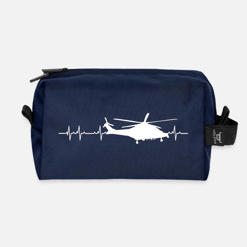Hubschrauber Helikopter Herzschlag Pilot - Recycelte Kulturtasche - Navy