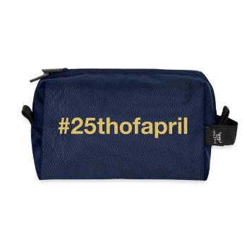 born on April 25 Birthday birthday - Recycled Toiletry Zip Bag - navy - Front