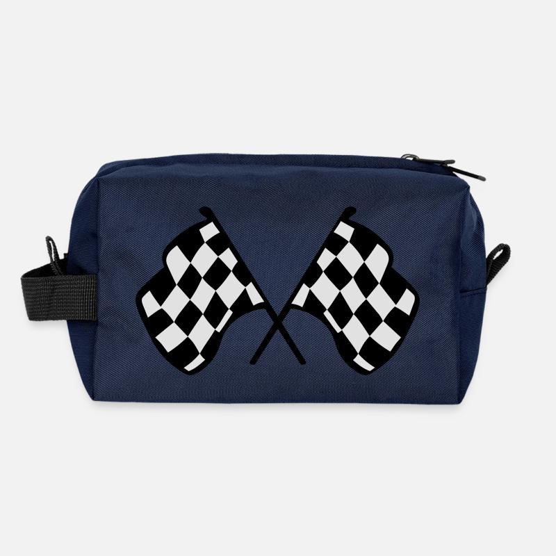 Drapeaux de course à damier Trousse de toilette en tissu recyclé