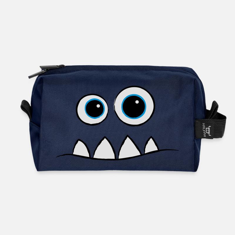 Monster Face - Recycelte Kulturtasche - Navy