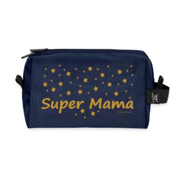 Super Mama - Recycelte Kulturtasche - Navy - Vorne