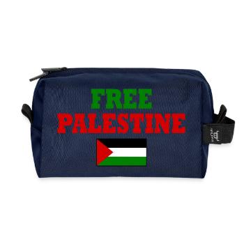 Free palestine - Recycled Toiletry Zip Bag - navy - Front