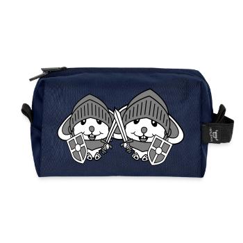 2 Bunnies Chevalier Épée Bouclier Armure Casque Héros - Trousse de toilette en tissu recyclé - marine - Devant