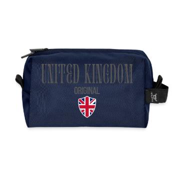 Orgueil britannique, patriote britannique - Trousse de toilette en tissu recyclé - marine - Devant