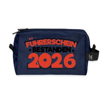 Driving License 2026 Driving Test Driving License Test - Recycled Toiletry Zip Bag - navy - Front