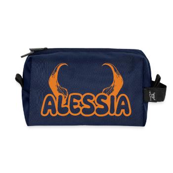 Geschenk für Alessia - Recycelte Kulturtasche - Navy - Vorne
