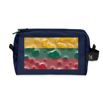 Gift for Lithuania - Recycled Toiletry Zip Bag - navy - Front