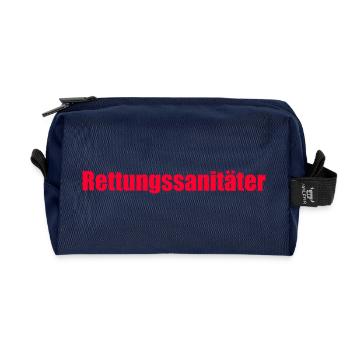 Rettungssanitäter Schriftzug Rot RS RettSan San - Recycelte Kulturtasche - Navy - Vorne
