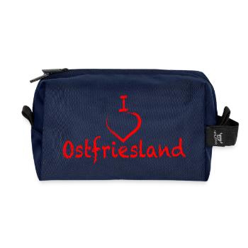 I Love East Frisia - Recycled Toiletry Zip Bag - navy - Front