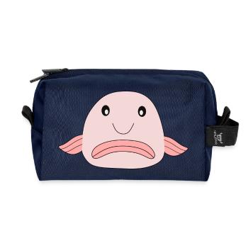 Blobfish fish comic ugly fish - Recycled Toiletry Zip Bag - navy - Front