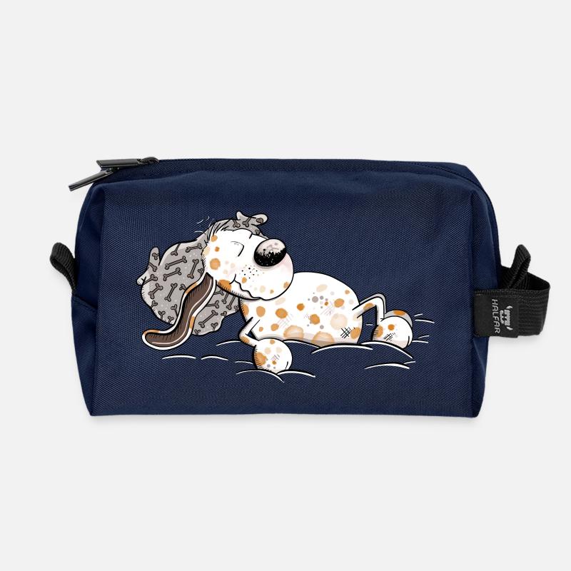 Schlafender Hund Müde Traum - Recycelte Kulturtasche - Navy