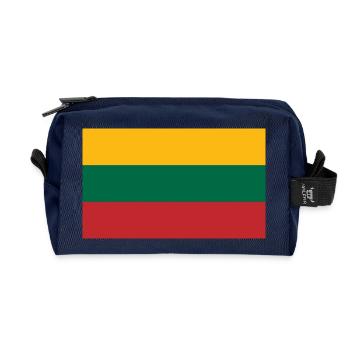 Lithuania - Recycled Toiletry Zip Bag - navy - Front