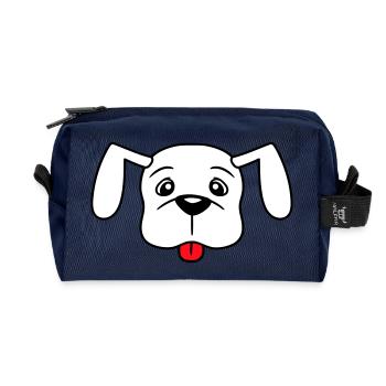 Hund Streckt Zunge Heraus Frecher Welpe Haustier - Recycelte Kulturtasche - Navy - Vorne