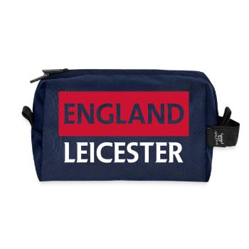 Flag of England with City Skyline - Recycled Toiletry Zip Bag - navy - Front