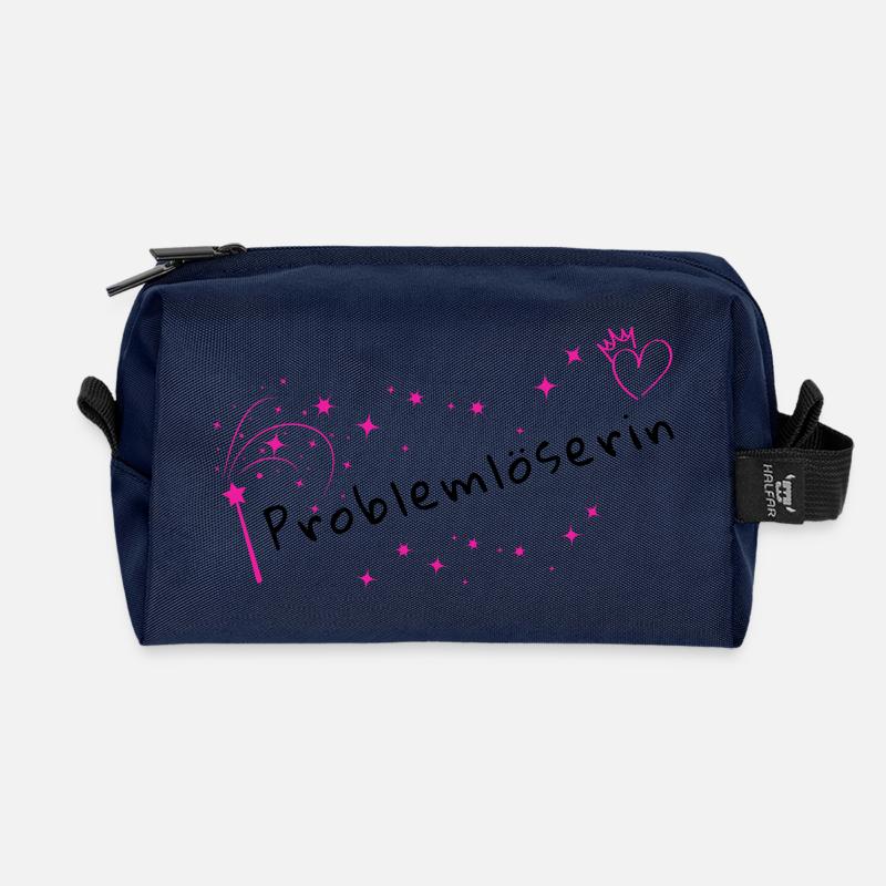 Zauberfunken Rosa Stardust - Recycelte Kulturtasche - Navy