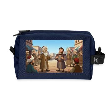 Life Wisdom & Dialogue: The Wise Counsel - Recycled Toiletry Zip Bag - navy - Front